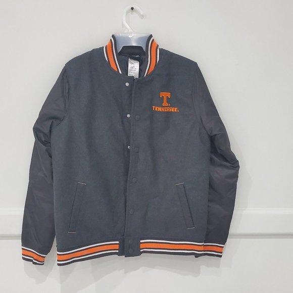 NWOT GEN2 Mens Tennesse Varsity Bomber Jacket Gray Brown Orange Size L $120 N5 - Picture 1 of 2